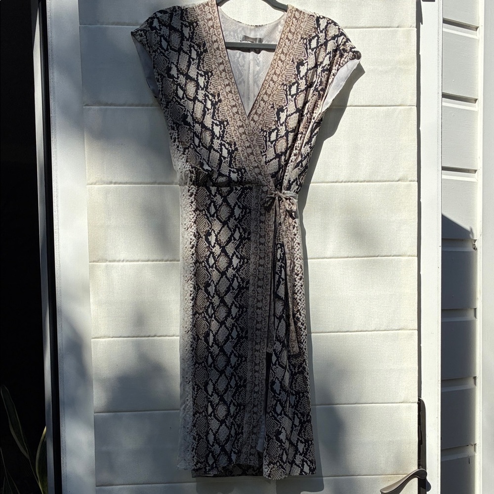 Joie Black and Cream Backless Dress